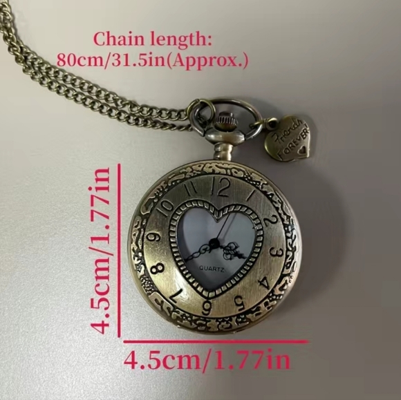 New sisters heart pocket watch battery included - Picture 4 of 5
